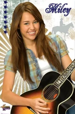 DISNEY HANNAH MONTANA GUITAR POSTER 22x34 NEW Trends 6121 FREE SHIP • $14.99