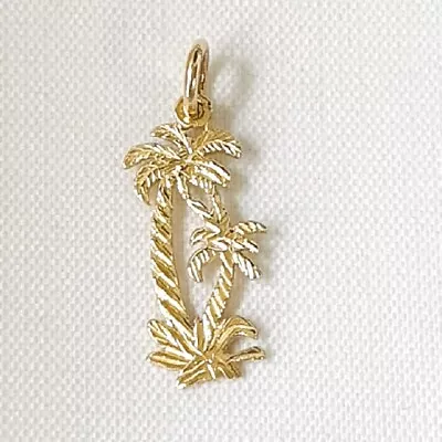 $51.99 • Buy 14k Yellow Gold Palm Tree Pendant / Charm, Made In USA