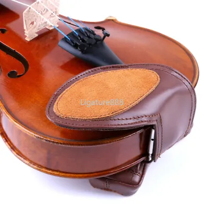 3/4-4/4 Lamb Leather Soft Violin Chin Rest & Shoulder Pad Violin Accessories NEW • $28.49