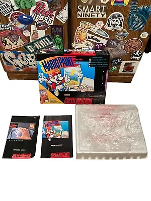Mario Paint Super Nintendo SNES Box Authentic Tray Manual And Bags No Game Cart • $65
