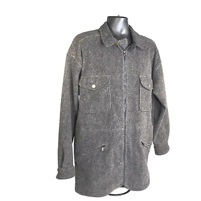 Orvis Field Jacket Mens Large Black Heather Full Zip Barn Chore Coat Vintage USA • $27.50