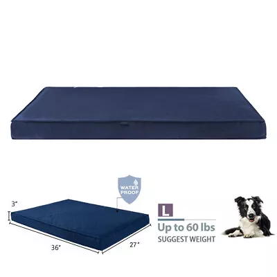 Super Soft Blue Large Dog Bed Orthopedic Foam Pet Mattress With Removable Cover • $38.99