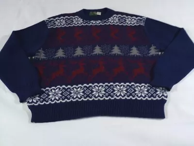 PINE GROVE Vintage Ski Sweater Blue Men's Size XL • $21.60