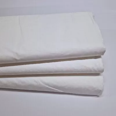 White Cotton Blender Fabric Ivory Ecru Off-White Blender Patchwork Quilt Fabric • £3.55