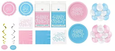 Boy Girl Gender Reveal Baby Shower Party Supplies Tableware Decoration Pink Blue • £2.39