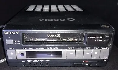 Sony 8mm Hi8 Video Cassette Player EV-C3 Video 8 Deck - REPAIR / PARTS - AS IS • $89