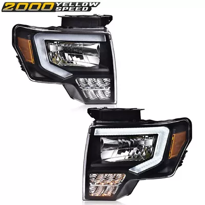 Fit For 2009-2014 Ford F-150 Projector Headlights Black/Clear LED DRL Head Lamps • $141.80