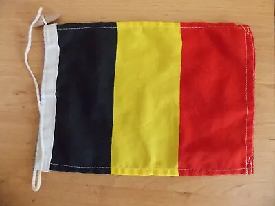 Belgium Belgian  Sewn Fabric Nautical Maritime Flag With Toggle 32 X 20cm • £12.95