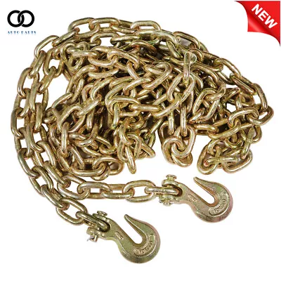 NEW 3/8  20' G70  Truck Tow Chain Tie Down Binder With Grade 70 Hooks • $47.97