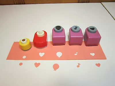 Lot Of 5 Fiskars Mini Paper Punch Cutters Flower Balloon Music Note Hearts • $11.99