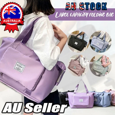 $22.58 • Buy Large Capacity Collapsible Unisex Travel Bag Expandable Waterproof Duffel Bag TK