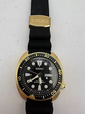 Seiko SRPC44 Golden Turtle Prospex Men Black Automatic Air Diver Watch 4R36-04Y0 • $299.95