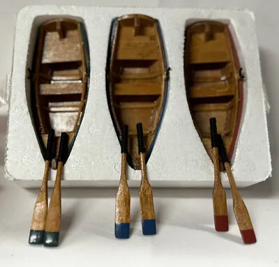 Dept 56 Village Accessories  Wooden Rowboats  Set Of 3 #56.52797 Boxed • £15.32