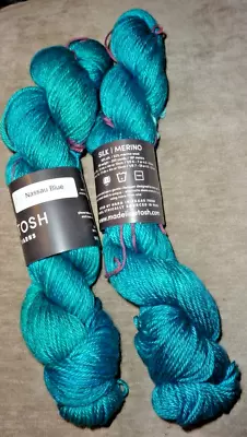 2 Skeins Of Madelinetosh Tosh  Silk Merino- 50/50 Silk/merino -nassau Blue • $56