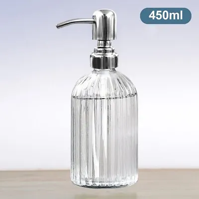£8.19 • Buy 450ml Glass Vintage Lotion Liquid Soap Dispenser Bathroom Kitchen Sink Accessory