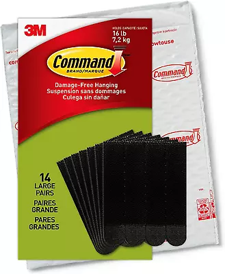 Command Large Picture Hanging Strips Value Pack 14 Pairs Black PH206BLK-14NA • $28.76