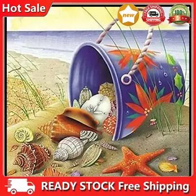 Oil Paint By Numbers Kit Shell Sea-star On Canvas Digital Paint Wall Art Craft • $10.77