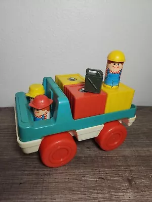 Vintage Chicco Italian Toy Truck Set Men Crates Gas Can • $21.84