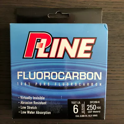 P-Line 100% Pure Fluorocarbon Clear Fishing Line 250 Yards - 6 Lb. Test • $13.99