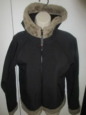 MARMOT Furlong Hooded M2 Soft Shell Zip Jacket Women's MEDIUM Brown Faux Trim • $30
