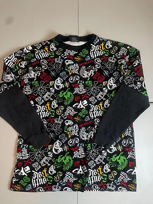 VTG Y2K South Pole Skull AOP Long Sleeve Thermal Shirt Mens XL • $99.99