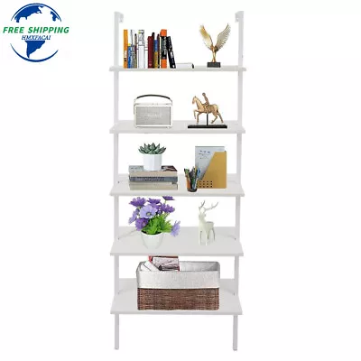 Modern Ladder Bookshelf5-Shelf Metal FrameWood Ladder BookcaseFree Shipping • $68.49