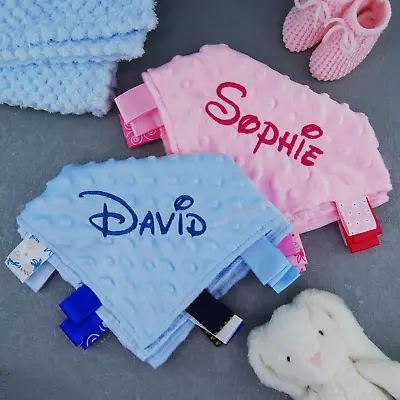 Taggie Personalised Disney Style Taggy Baby Comforter Any Name Embroidered • £6.99