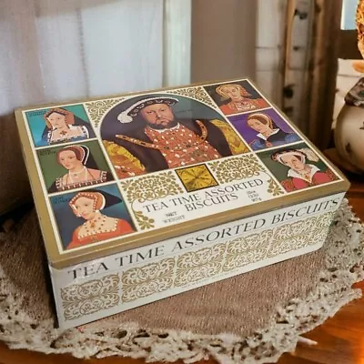 Vintage 1970's Nabisco Tea Time Assorted Biscuits Tin Henry VIII And His Wives • $22.99