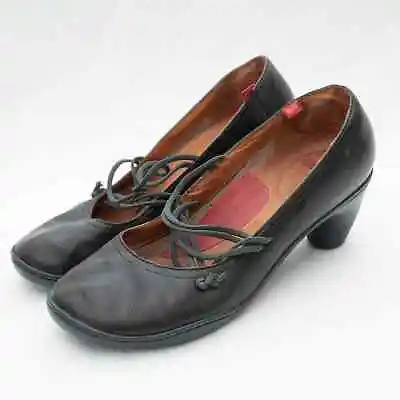Camper Blue Peu Nara Leather Mary Jane Strap Heels Size 39 US 9 • $22.50