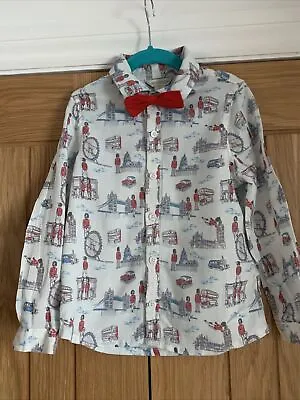 £7.50 • Buy Monsoon Boys London Print Shirt And Bow Tie Size 5-6 Years