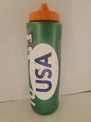 Vintage 80s 90s USA Gatorade Green 10” Squeeze Water Bottle 32oz Heavily Used  • $20