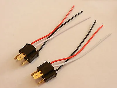 Pair NEW H4 Headlight Bulb Male Wire Harness Connector Wiring Plug Socket 2 • $2.99