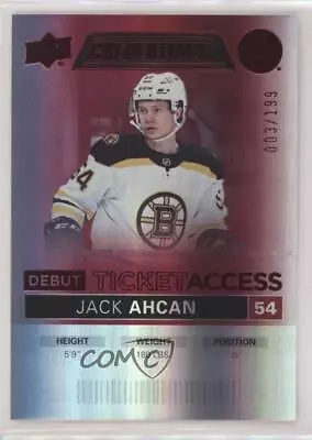 2021-22 Upper Deck Credentials Debut Ticket Access Red /199 Jack Ahcan Rookie RC • $1.39