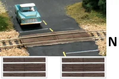 N Gauge - Wood Plank Grade Crossings -  2 Sets Per Pack  - WOO-C1149 • $13.29