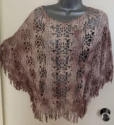 £19.90 • Buy My Story London Pink Crochet Fringed Top Size 12 Boho Festival Holiday
