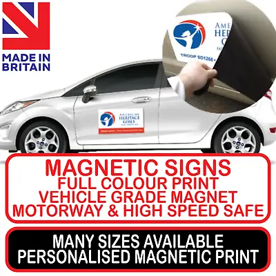2x MAGNETIC SIGNS MOTORWAY GRADE VEHICLE VAN CAR FULL COLOUR PRINTED STICKER • £9.99