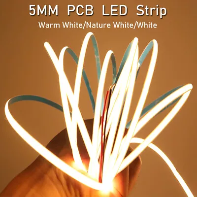 5mm FCOB LED Strip Light 384 LEDs High Density COB Flexible Led Dimmable 12V/24V • $15.99