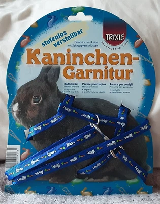 £7.99 • Buy Trixie Rabbit Guinea Pig Rat Harness & Lead Set Blue Adjustable With Snaplocks 