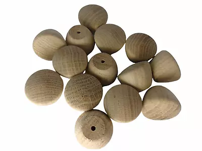 30mm OAK UNFINISHED WOODEN KNOBS FURNITURE DRAWER  HANDLES DRILLED Wood UK • £5.99