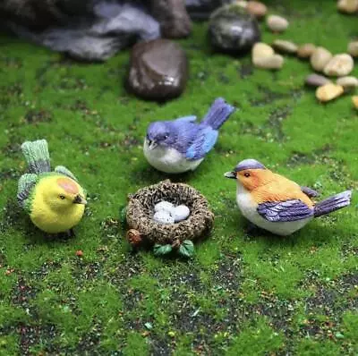 Miniature Dollhouse Fairy Garden Set Of 3 1  Birds W/ Nest - Buy 3 Save $5 • $9.95