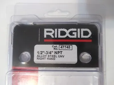 RIDGID 47745 1/2  To 3/4  - 14 NPT Universal Die Alloy RH (1 Die Only) Mark # 3 • $19.99