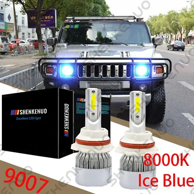 8000K Blue LED Headlight Bulbs For Hummer H2 2003-2009 Hi/Lo BEAM Qty 2 • $28.70