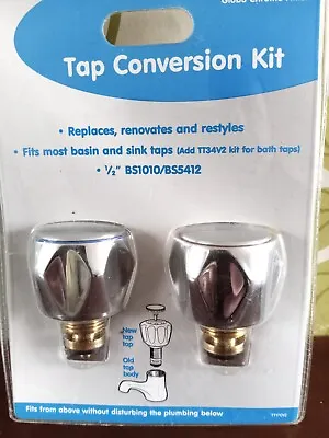 Round Tap Reviver Conversion Kit 1/2  Replacement Heads Thread Basin Sink Washer • £10