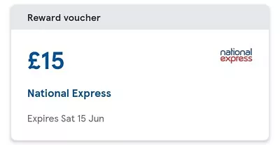 National Express -  £15 Voucher - Coach • £12