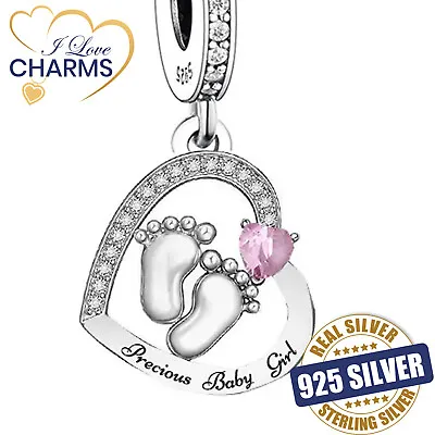 💝 Precious Baby Girl Charm 925 Sterling Silver For New Born Infant Gift Heart • £16.94