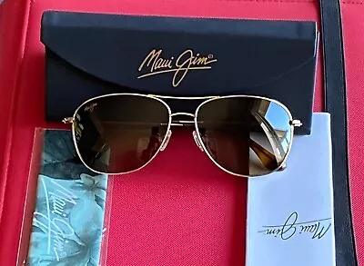 Maui Jim CLIFF HOUSE MJ 247-16 59  Gold/Bronze Polarized New Aviator Sunglasses  • $165