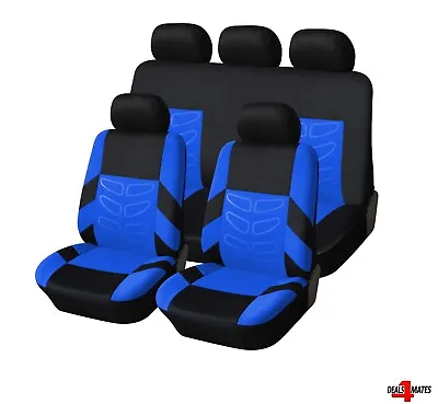 For Bmw Mini Cooper Full Set Blue Seat Covers Soft Breathable Fabric Protectors • £20.62