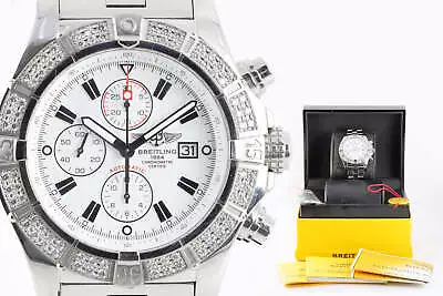 Breitling Super Avenger A13370 (Factory Diamond Bezel) 48mm Men's Watch 2008 • $5600