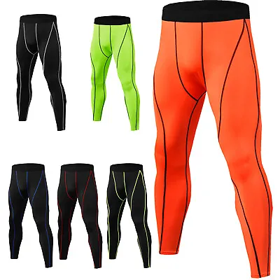 Mens Compression Pants Quickly Dry Sport Gym Workout Base Layer Pants Leggings • $12