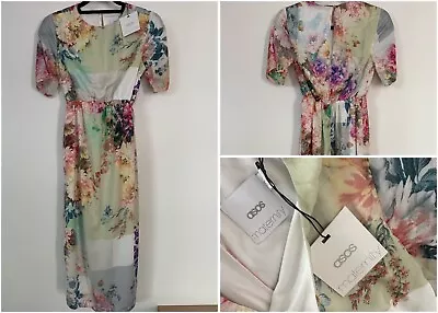 ASOS MATERNITY Dress - Pastel Floral Pattern - Size XS - BNWT - RRP $68 • $25